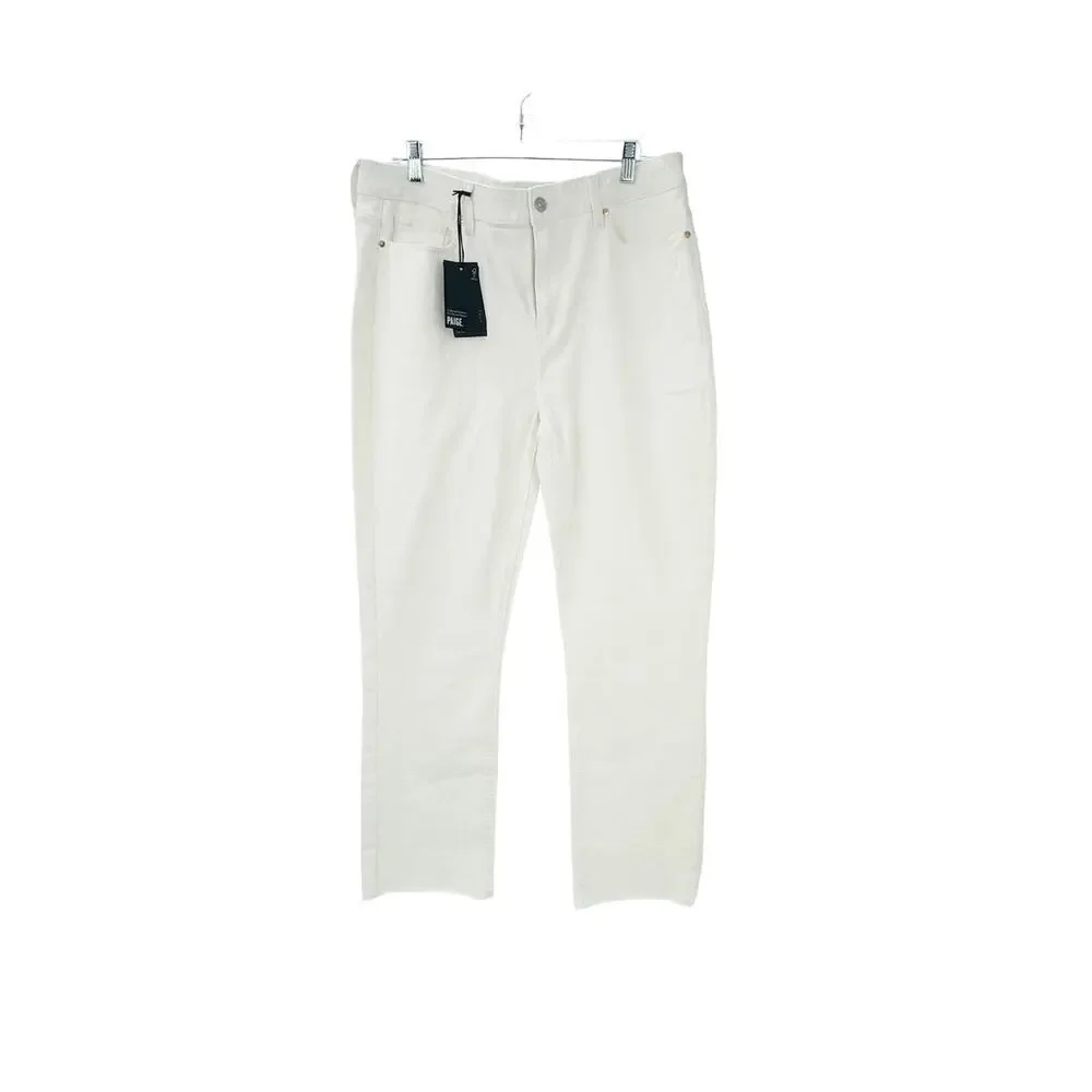 Paige Cindy High Rise Straight Leg Jeans Tonal Ecru White Size 33 NWT